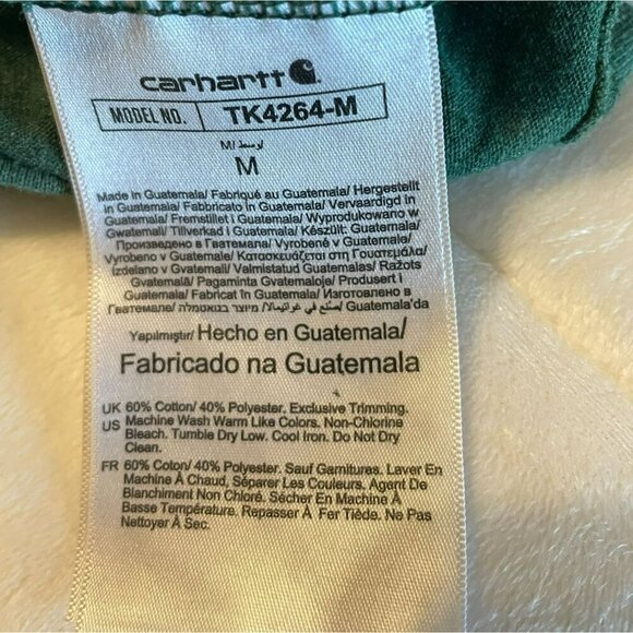 Carhartt Men's Relaxed Fit Short Sleeve Crew Neck Pullover Tee Sz Medium Green - Picture 9 of 9